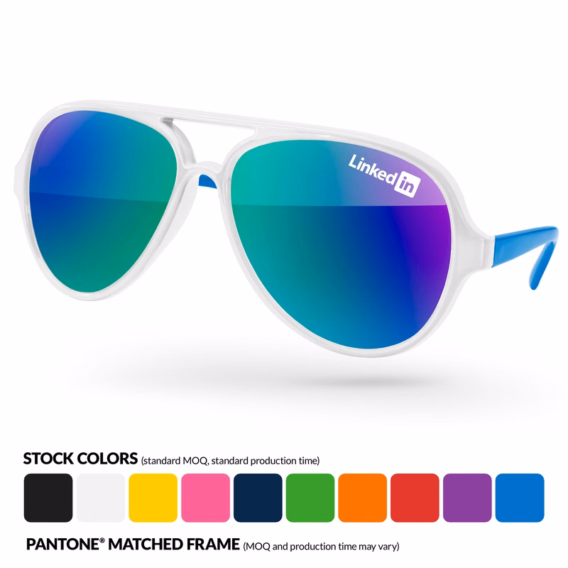 2-Tone Aviator Sport Mirror Sunglasses