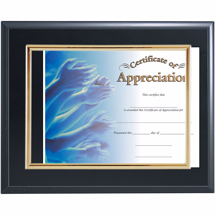 Slide In Certificate Plaque-Black