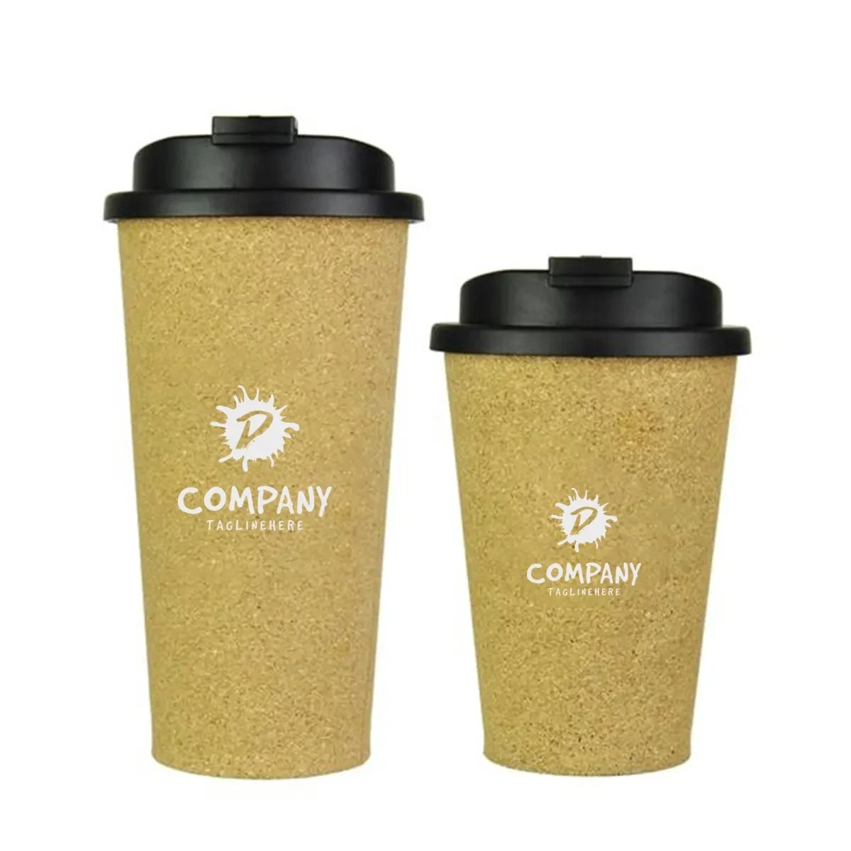 Custom Cork Take-Out Size Coffee Mug With Lid 12Oz 16Oz 1