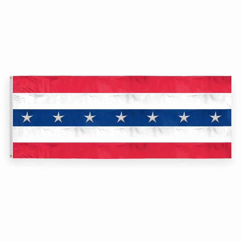 Sewn USA Patriotic Flat with Stars - 3' x 8' Nylon