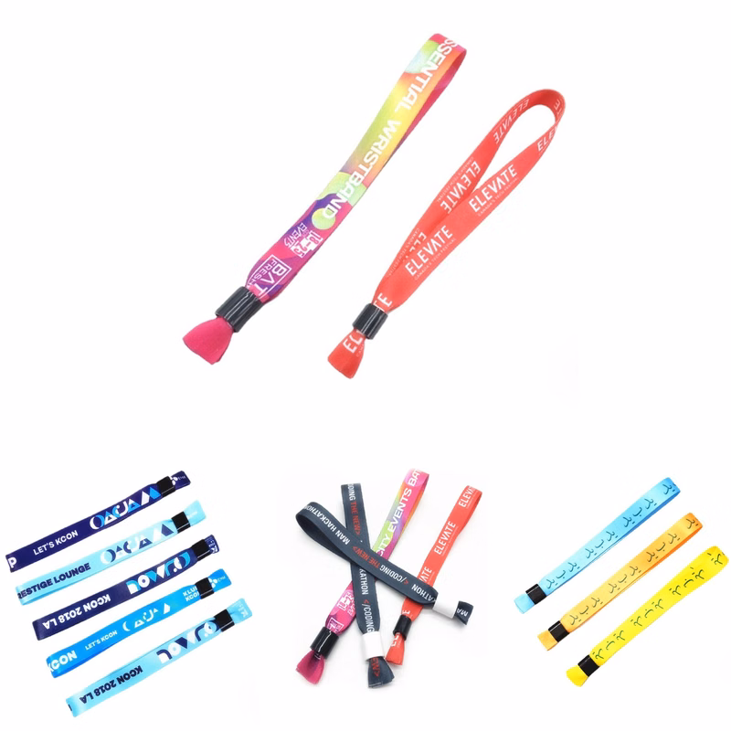 Sublimated Fabric Wristbands w/ Locking Bead