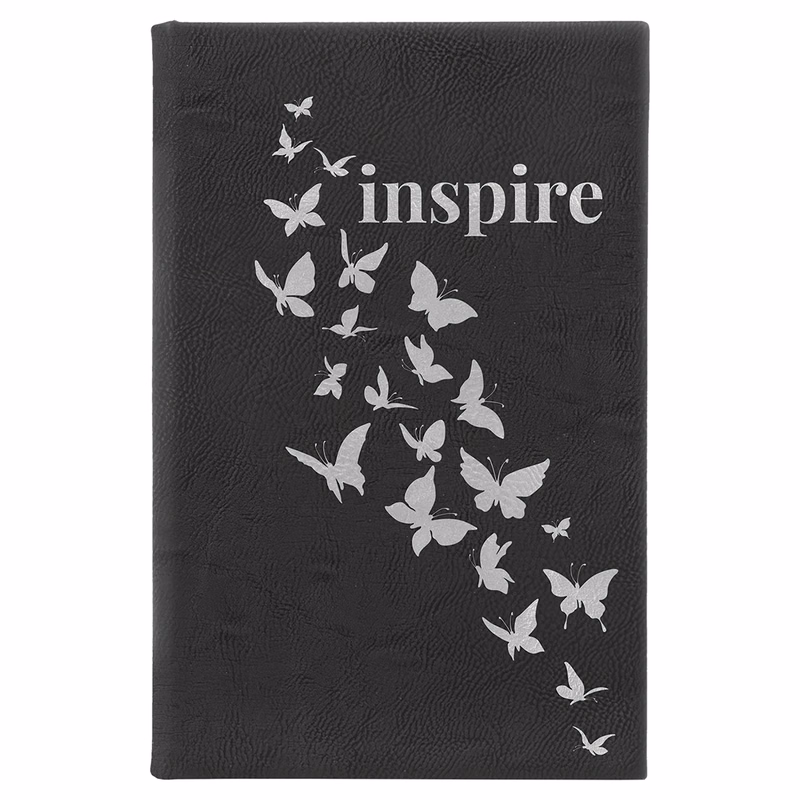 5 1/4" x 8 1/4" Black/Silver Leatherette Sketch Book-Unlined Paper