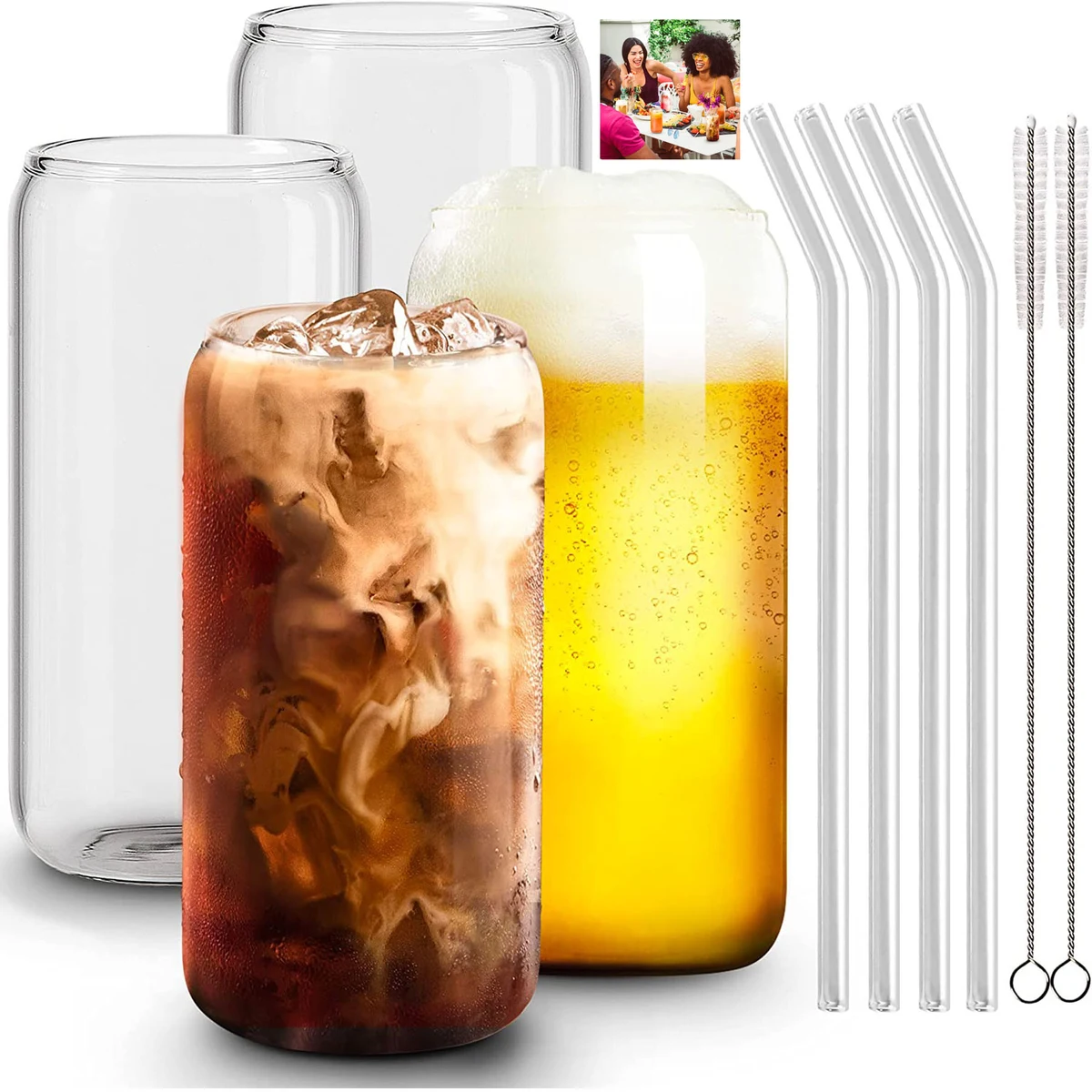 16oz Can Shaped Glass Cups 1