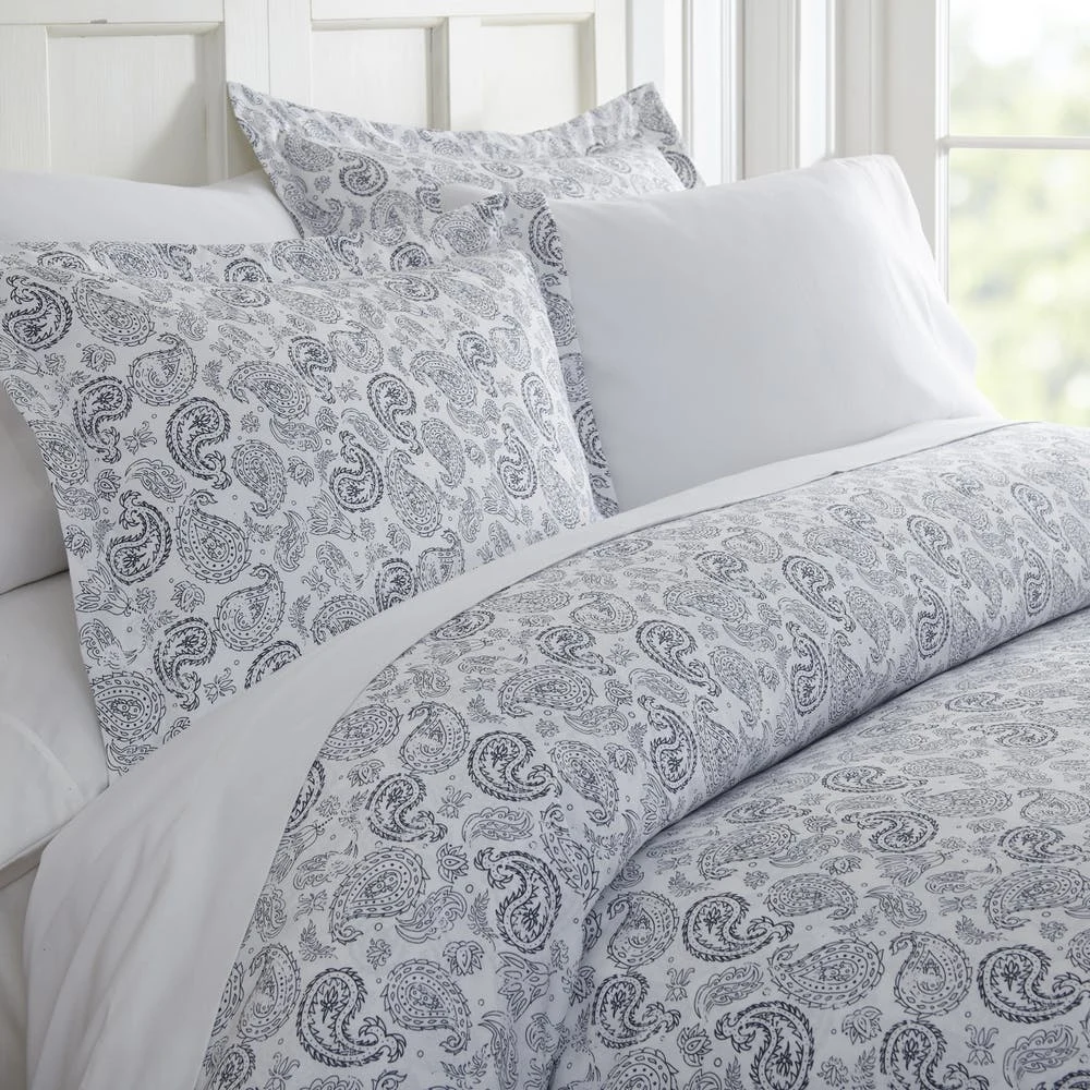 Duvet Cover Sets - Navy Paisley Twin 2 Piece 1