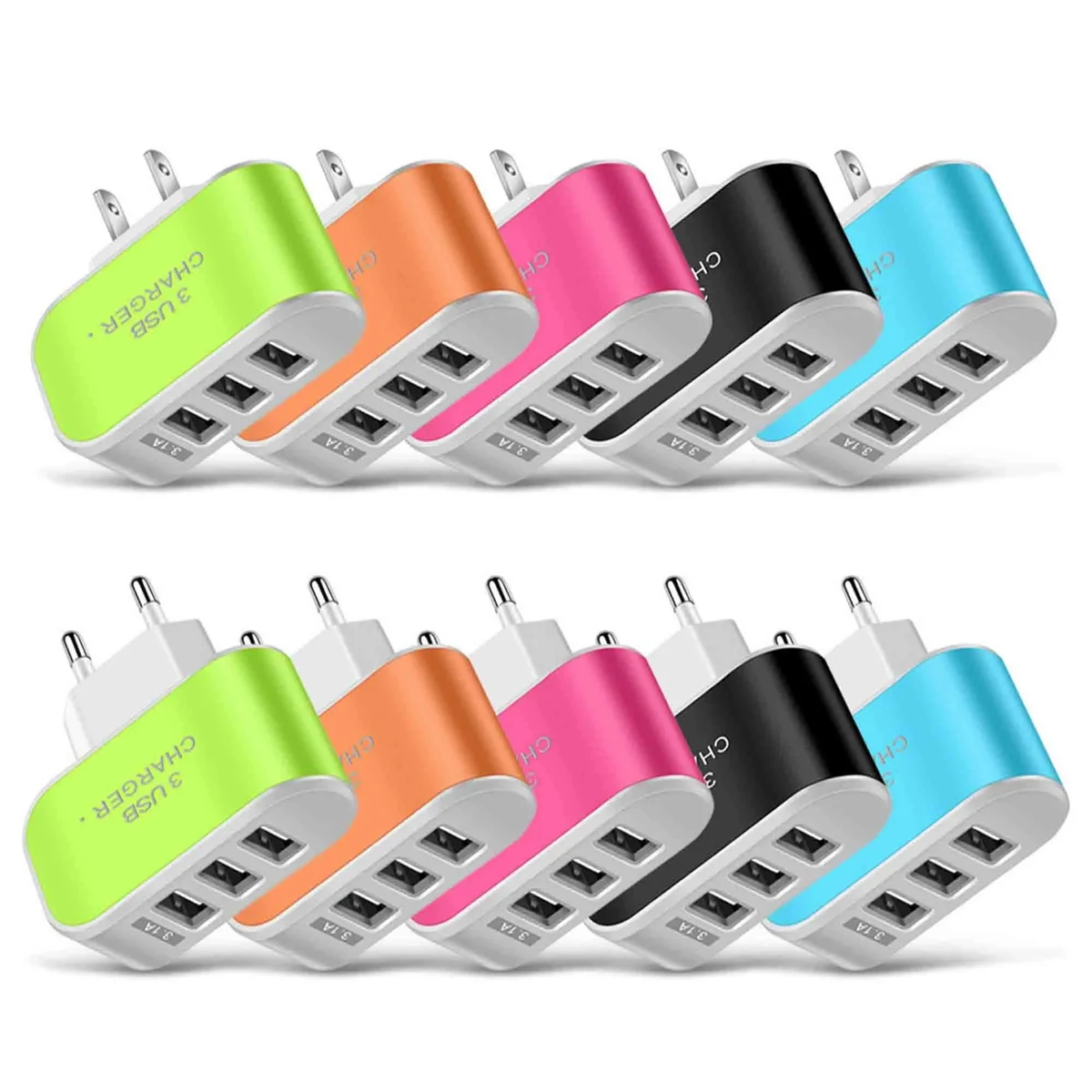 3 port USB Travel Wall Charger 1