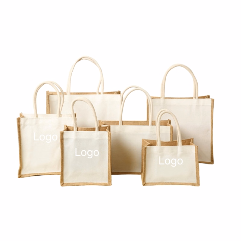 Burlap Tote Bags(12 5/8" W x 8 1/4" H x 5 1/8" G)