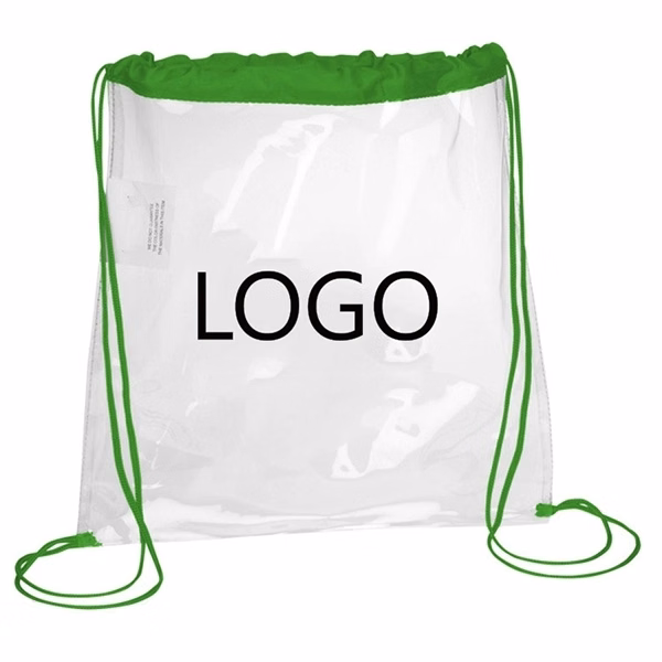 Promotional clear game drawstring backpacks