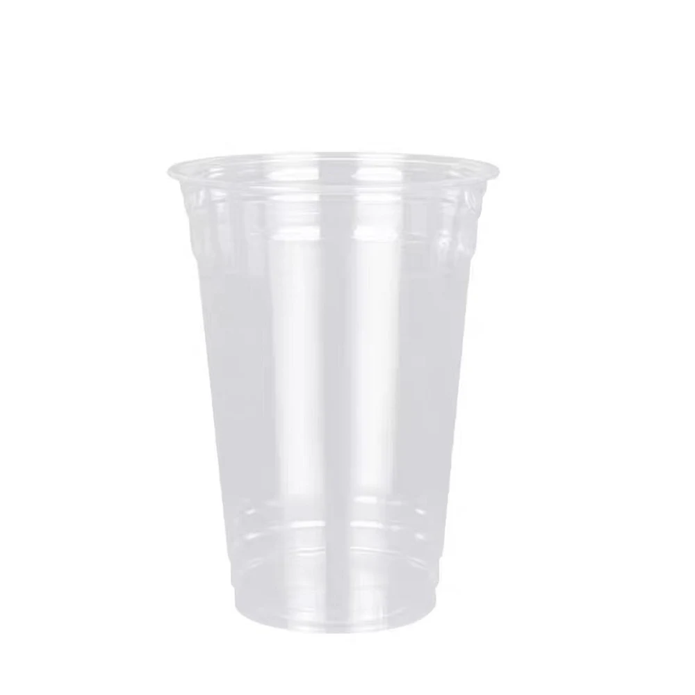 16 oz Clear Plastic Cups with Lids and Straws 1