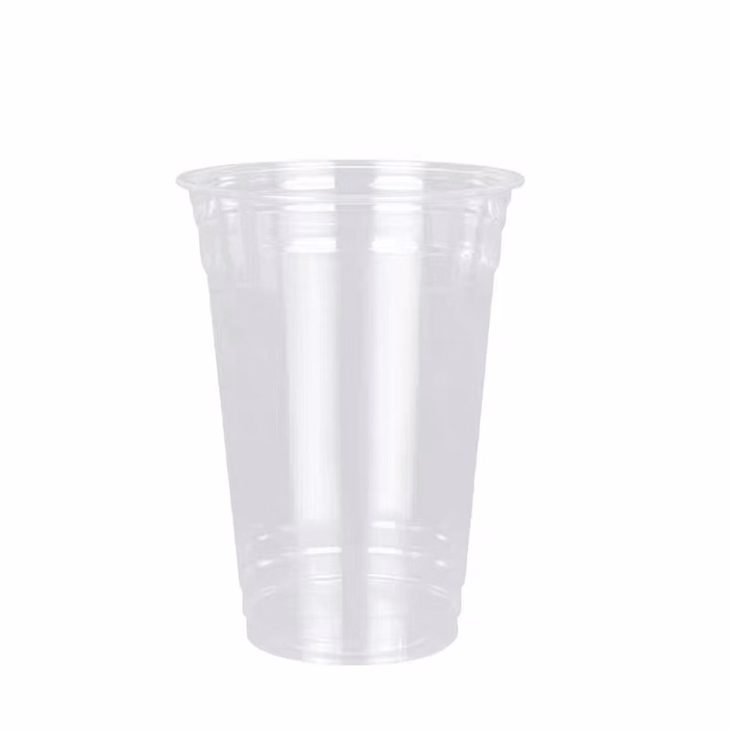 16 oz Clear Plastic Cups with Lids and Straws