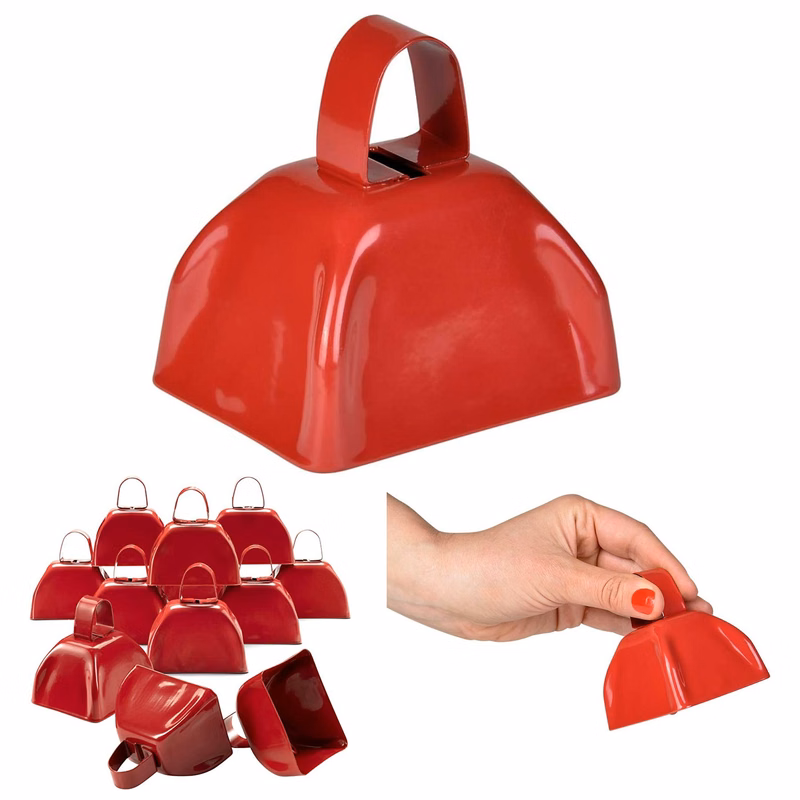 Red 3 Inch Cow Bell Noise Maker