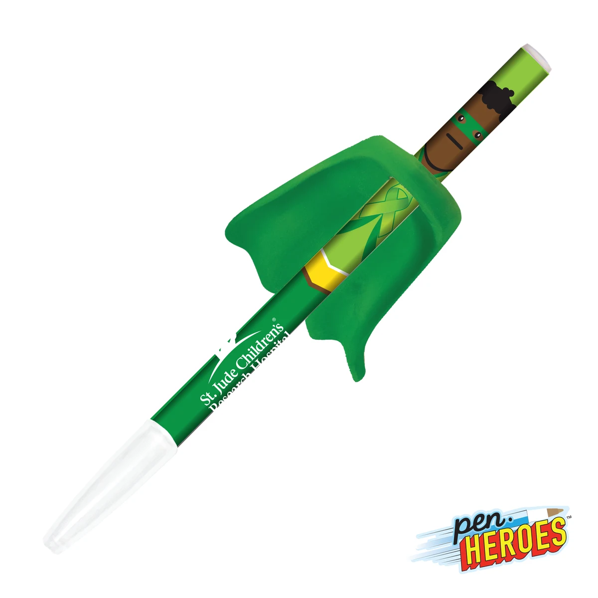 Pen Heroes™ Awareness Series Male w/Cape, custom pen with logo imprint 1