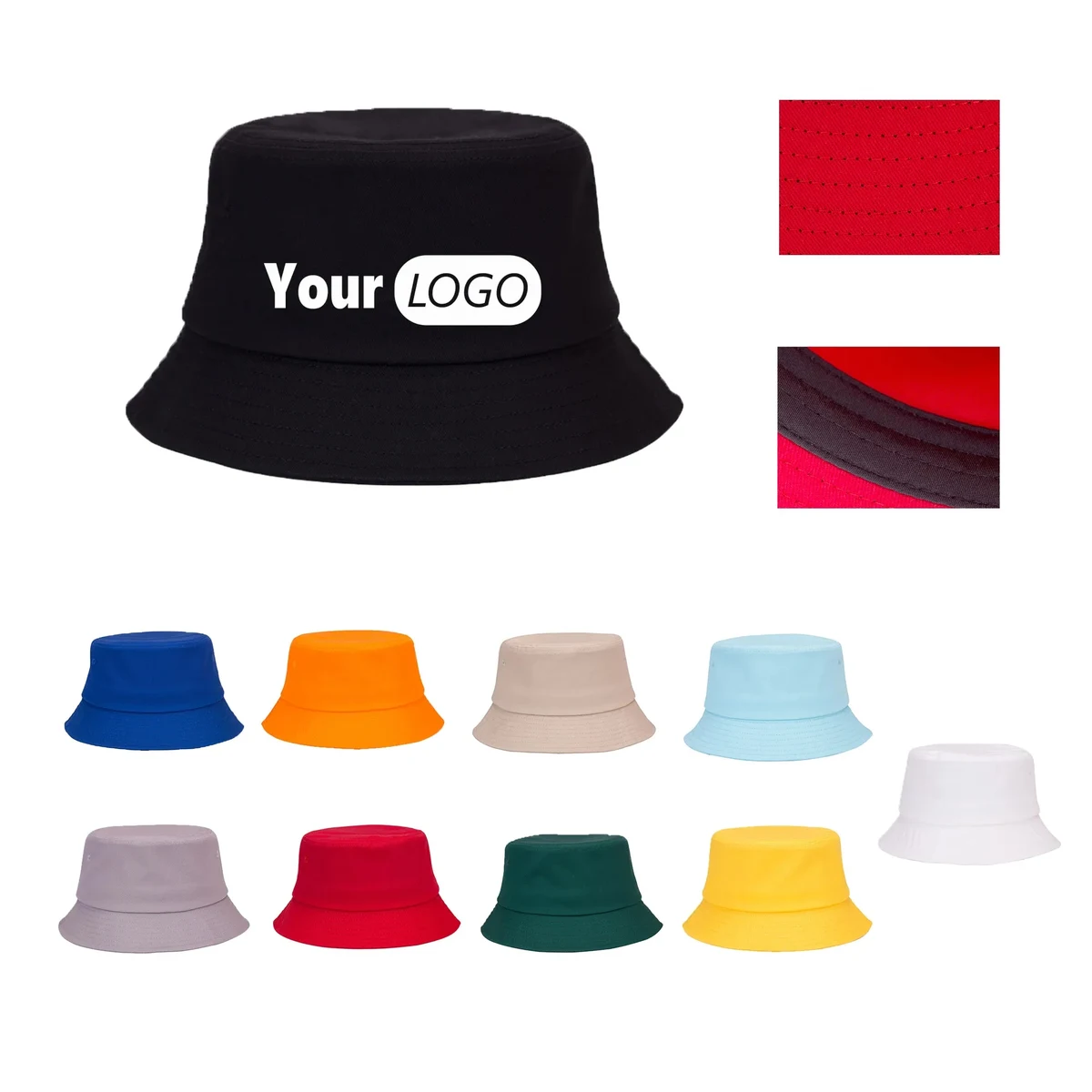 Cotton Solid Fisherman Hat Bucket Cap 1