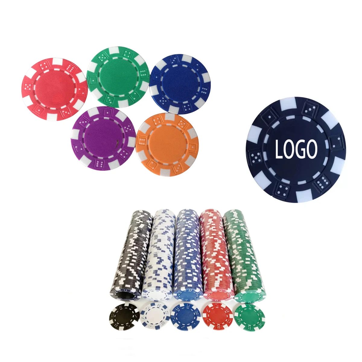 11.5g Professional Clay Poker Chips MOQ 100pcs 1
