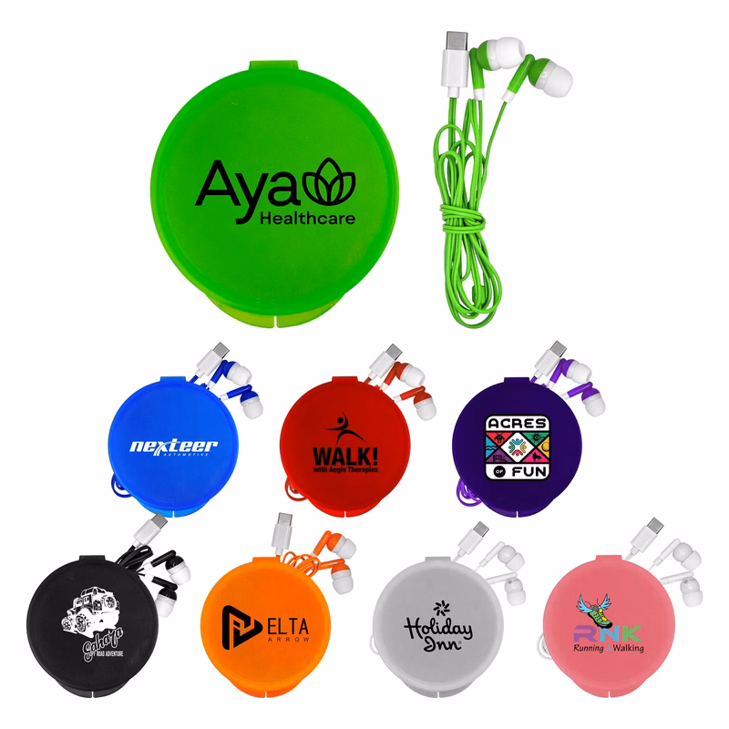 Round Type C Ear Bud Case