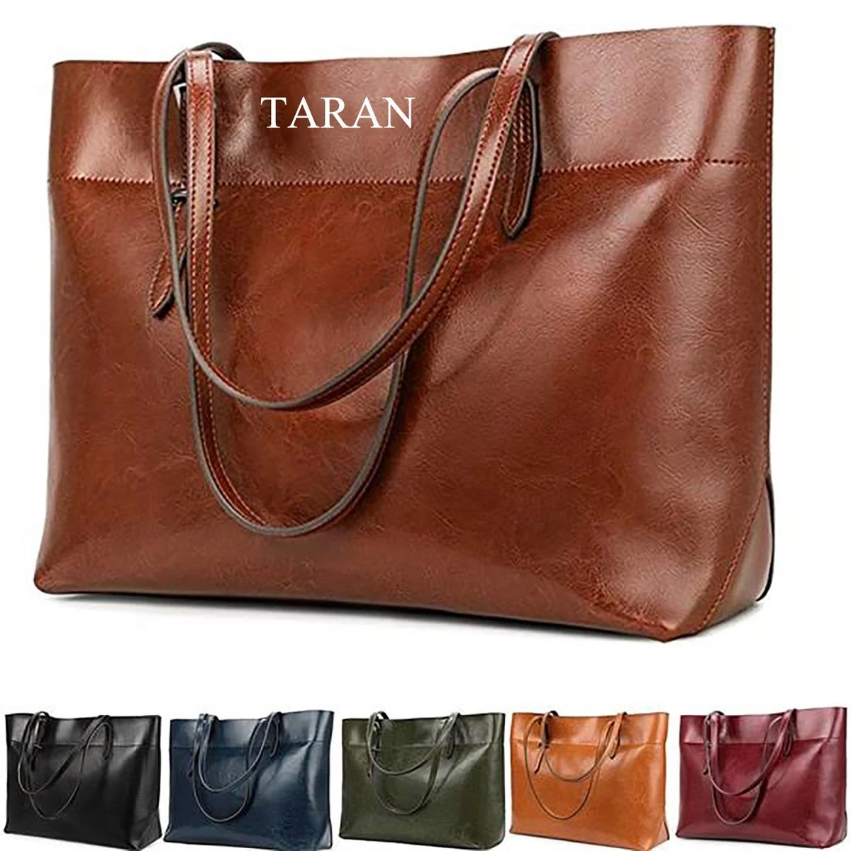 Vintage Leather Tote Shoulder Bag 1