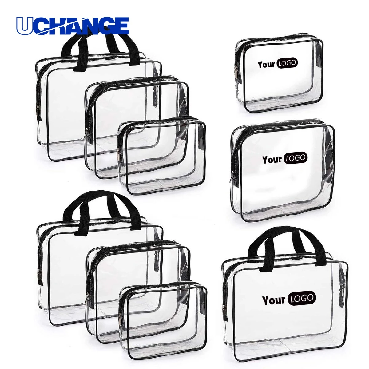 Travel 3-Piece Clear Makeup Bags Organizer Set 1