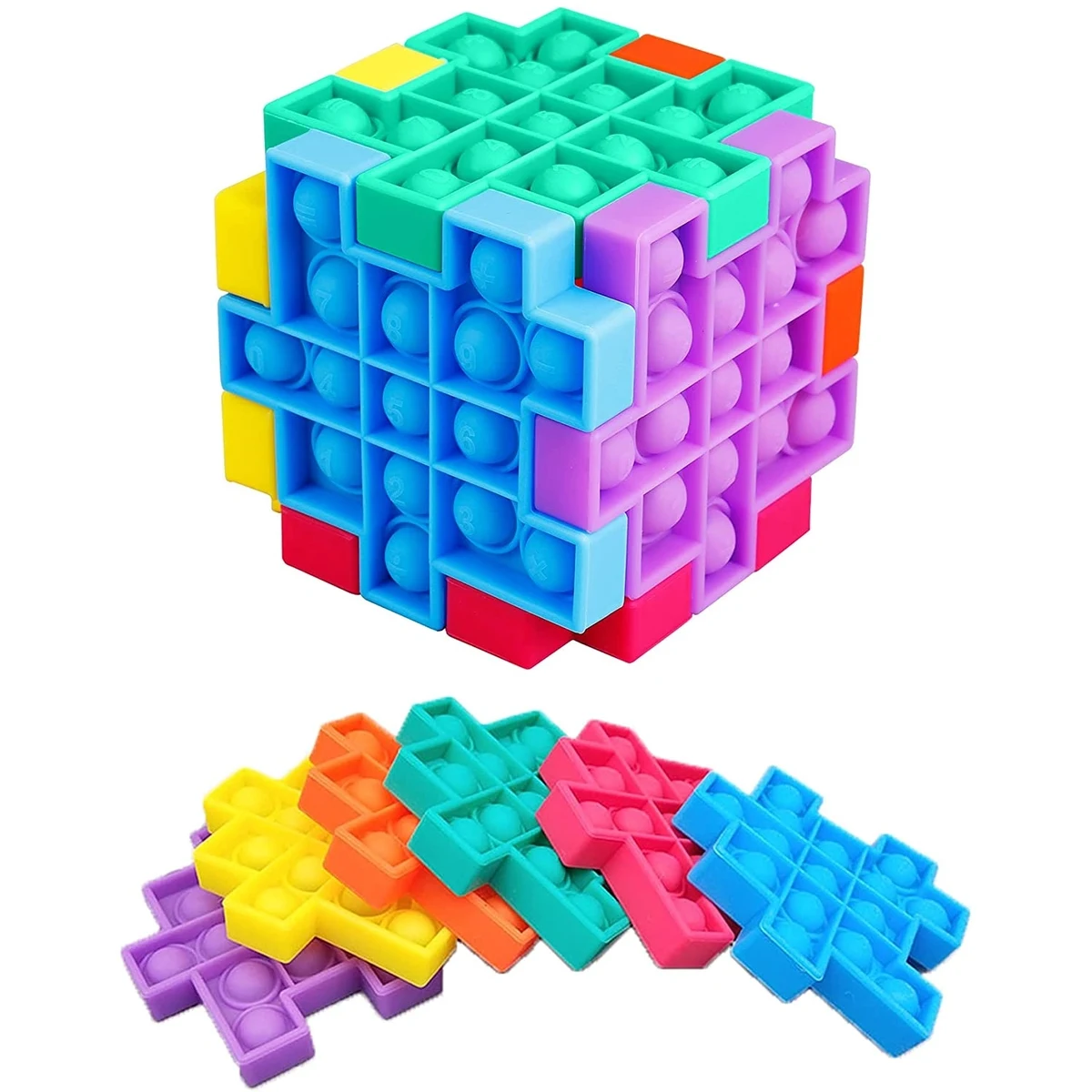 Pops Fidget Sensory it Puzzle Cube Toys Set Pack of 6 Pices 1