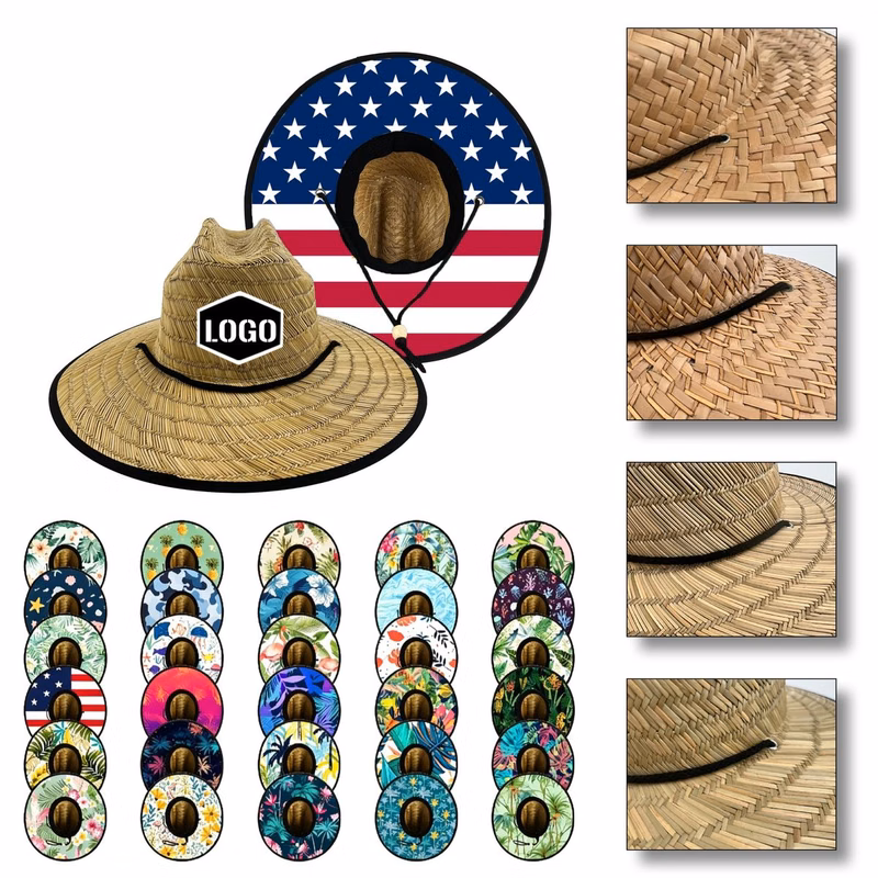 Custom Bulk Wide Brim Straw Beach Sun Hat