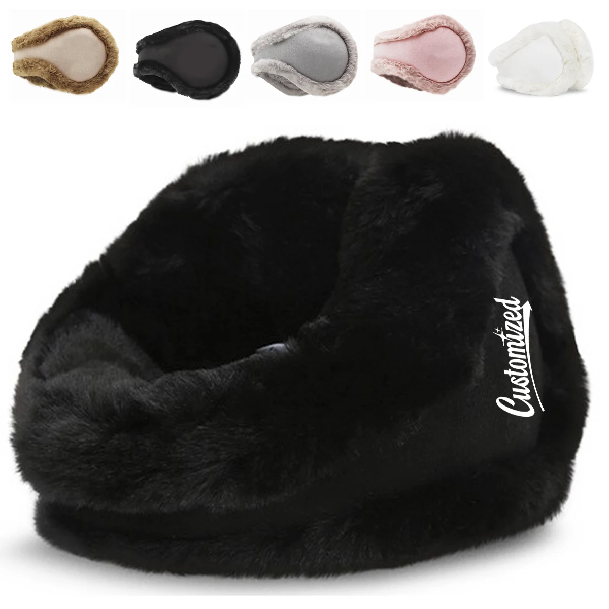 Customizable Winter Earmuffs with Plush Faux Fur Warmth 1