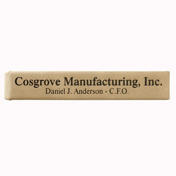 Leatherette Single Pen Case - Light Brown Screen Imprinted 1