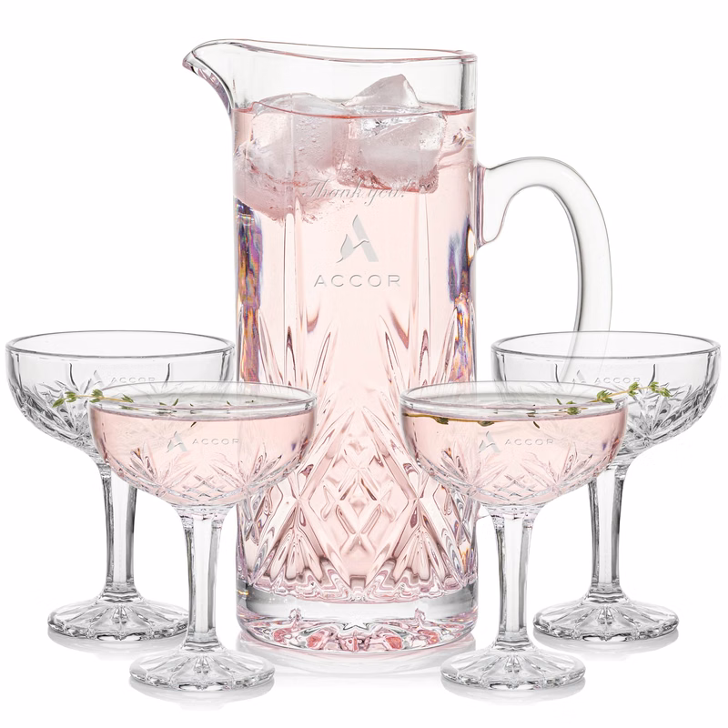 Brinkley Pitcher & Cocktail Coupes Set