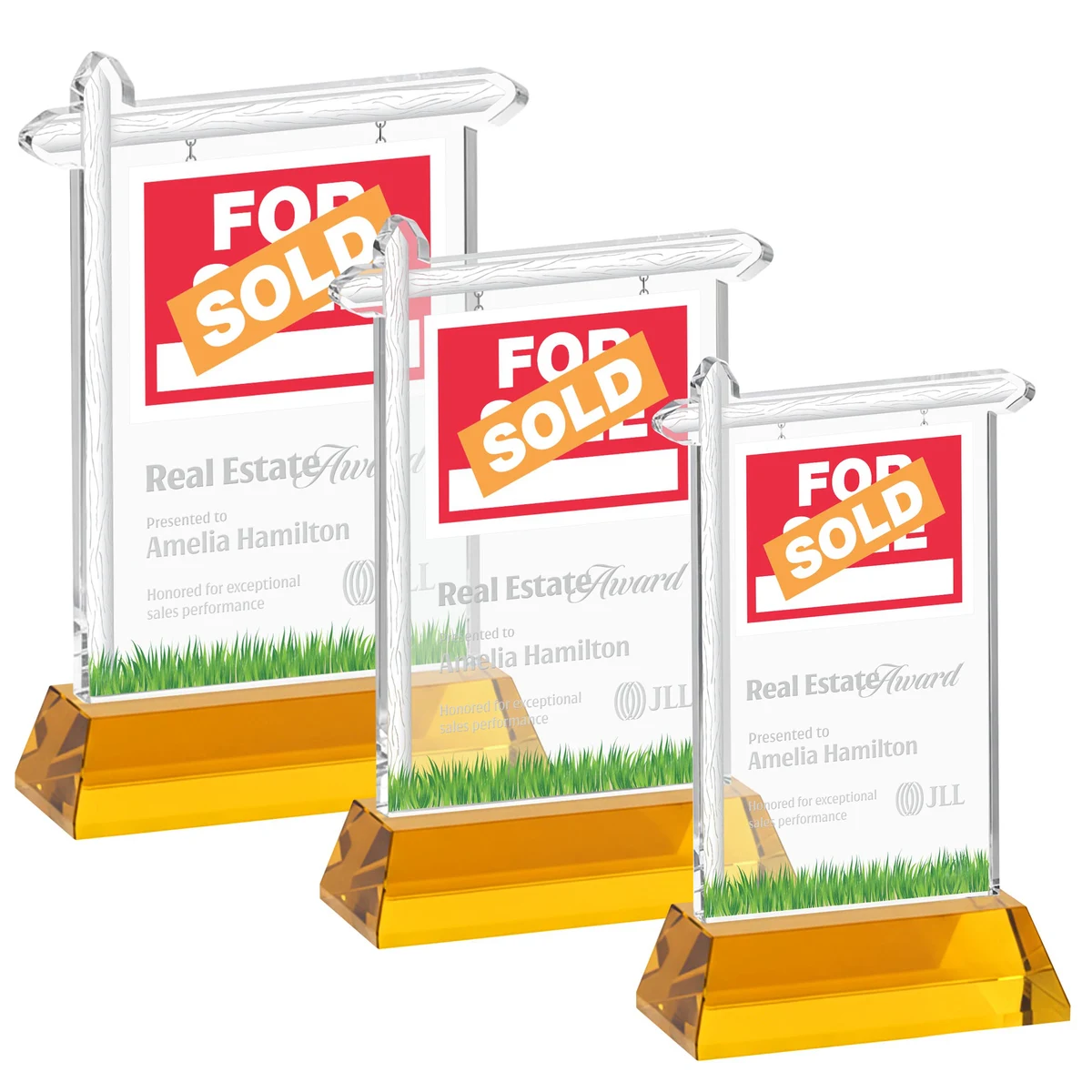 Real Estate Award on Hartford Base - Amber 1