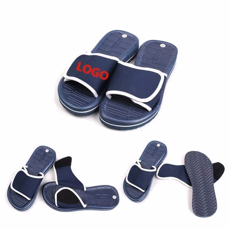 Men's Slippers with EVA Sole and Velcro Strap
