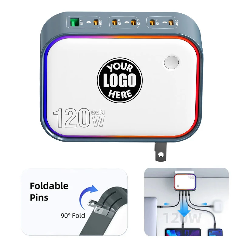 Custom 120W 7-In-1 USB Charging Station 1