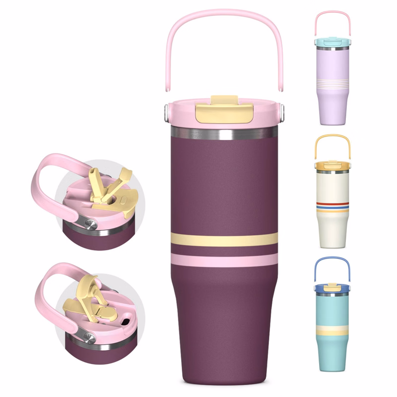 32 oz Stainless Steel Insulated Water Bottle With 2-in-1 Lid