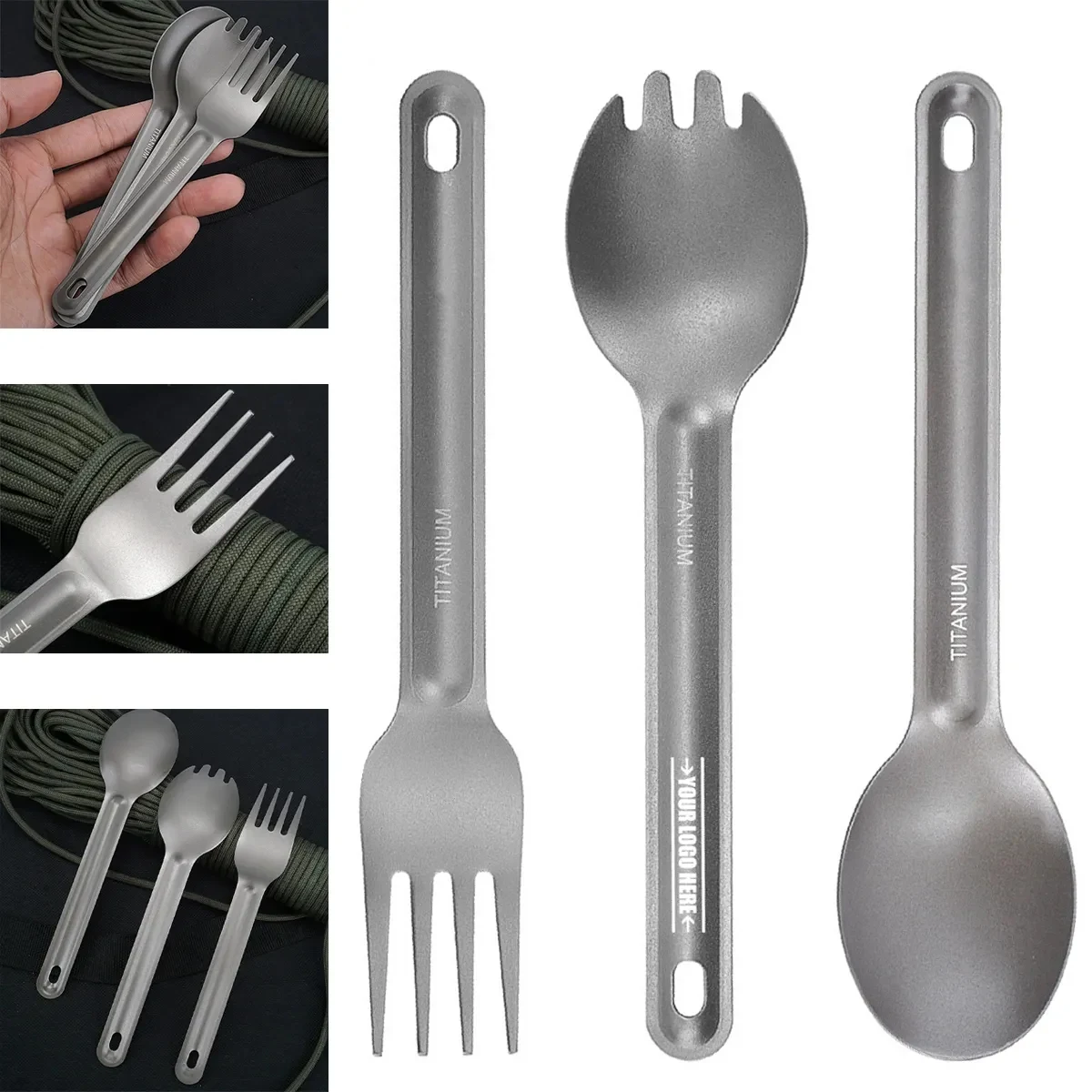 Lightweight Camping Titanium Spork Spoon 1