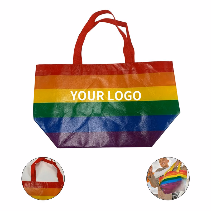 Non Woven Tote Bag Rainbow Laminated