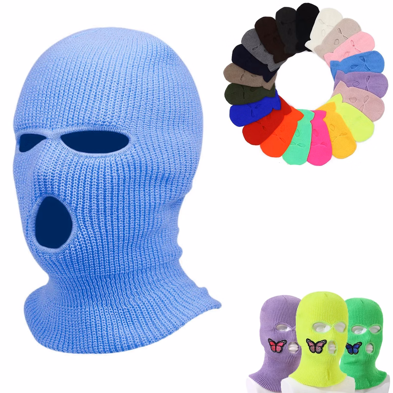 Winter Warm 3 Holes Knit Ski Balaclava Mask MOQ50pcs