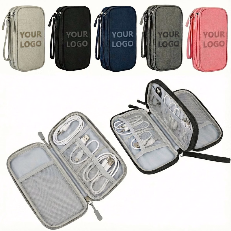 Double Layer Waterproof Electronics Accessories Organizer Bag