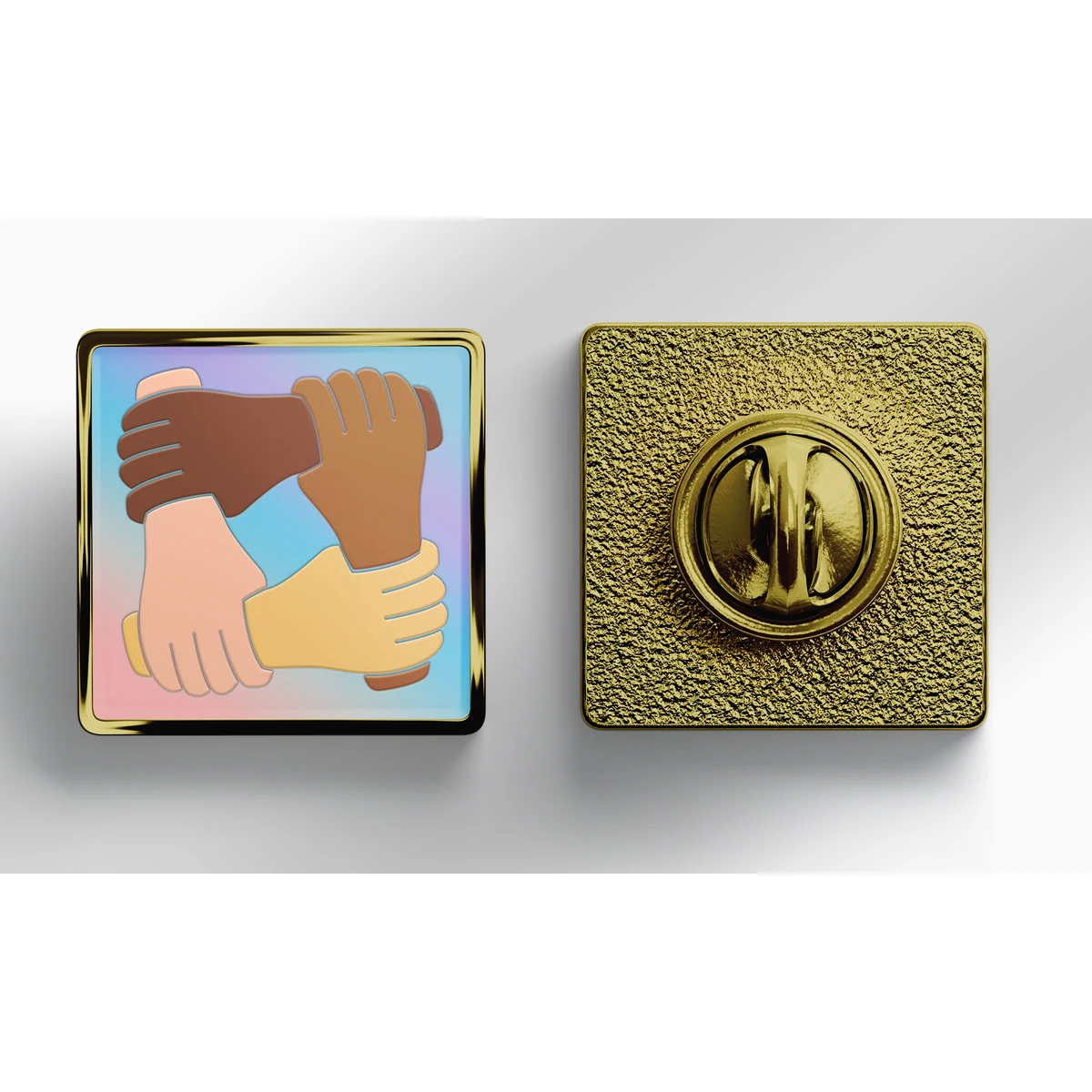 Express Texture Tone 3/4" Square Lapel Pin 1