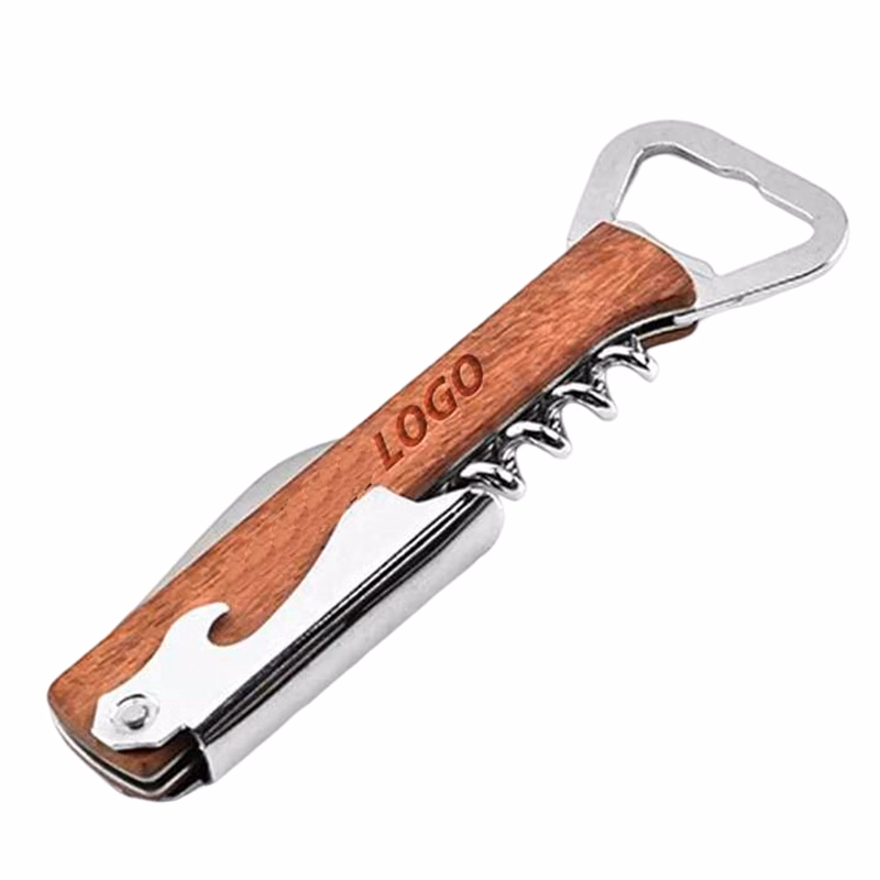Multi-Function Wooden Corkscrew Bar Tool Opener