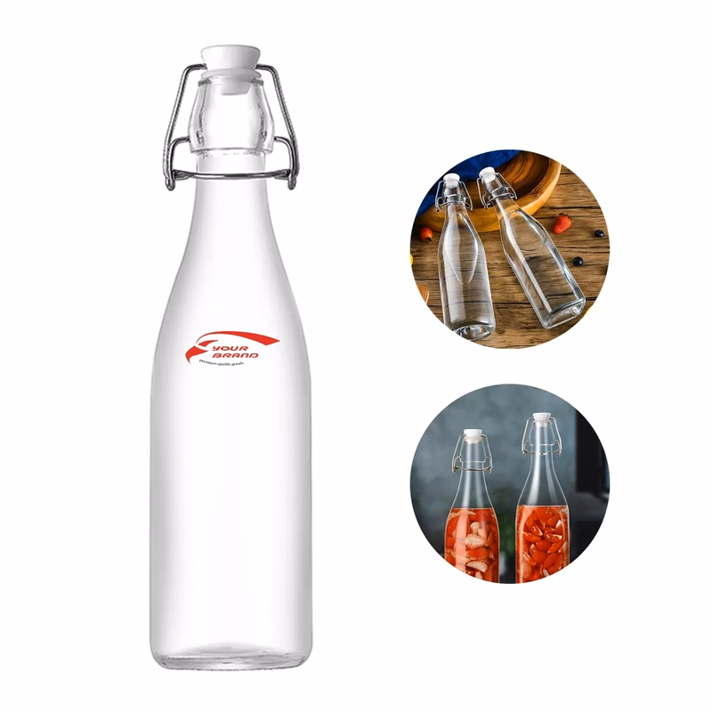 17OZ. Transparent Glass Beverage Beer Wine Fruit Bottle