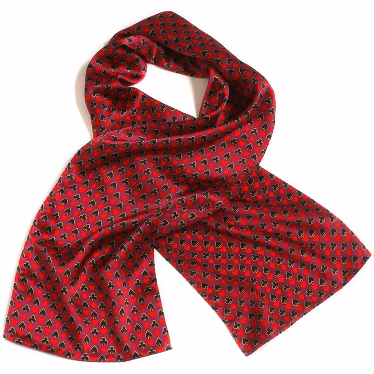 Full House Ladies Silk Scarf - 8"x45"