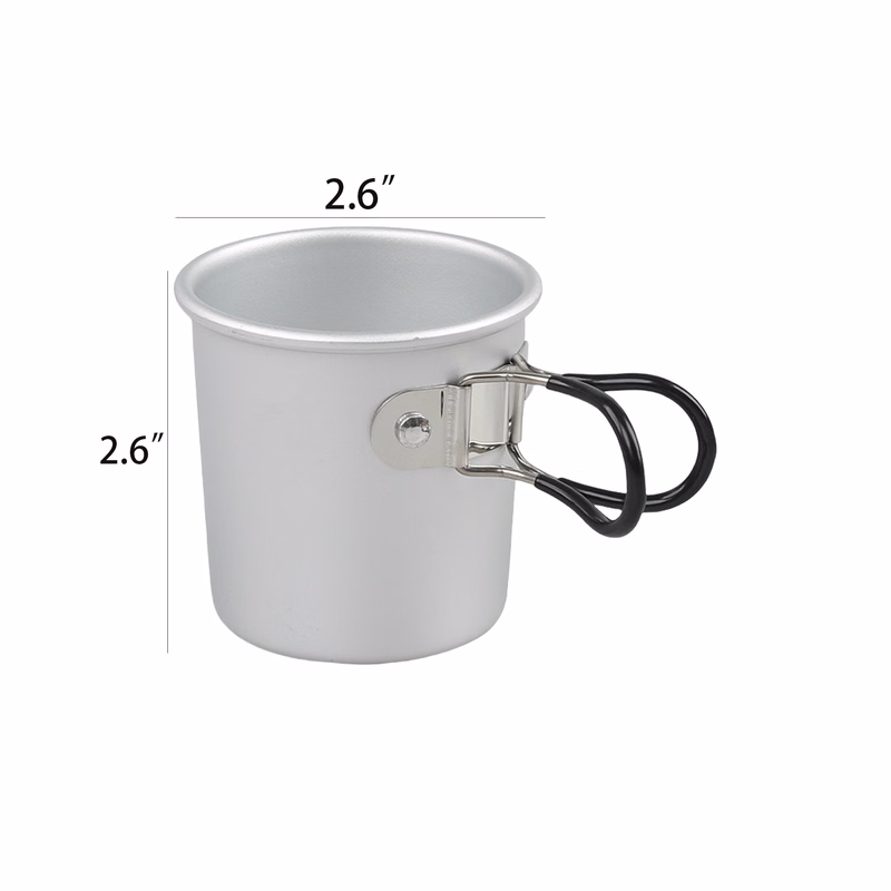 10oz Outdoor Aluminum Alloy Cup With Foldable Hnadle