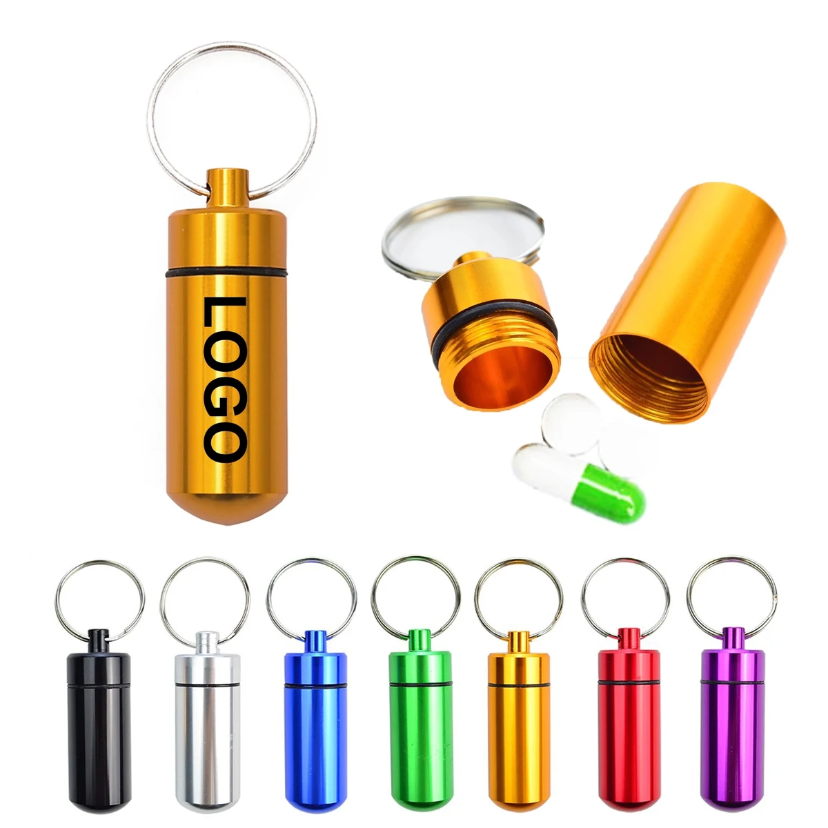 Aluminum Pill Box Key Tag 1
