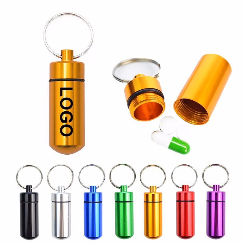 Aluminum Pill Box Key Tag