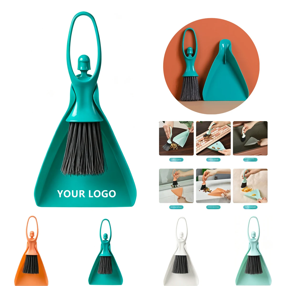Mini Desktop Cleaning Set Broom And Dustpan 1