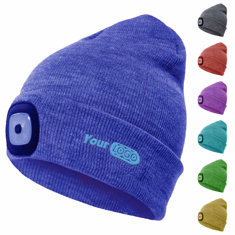 Yarn Rechargeable Led Beanie Hat With Multiple Color Options