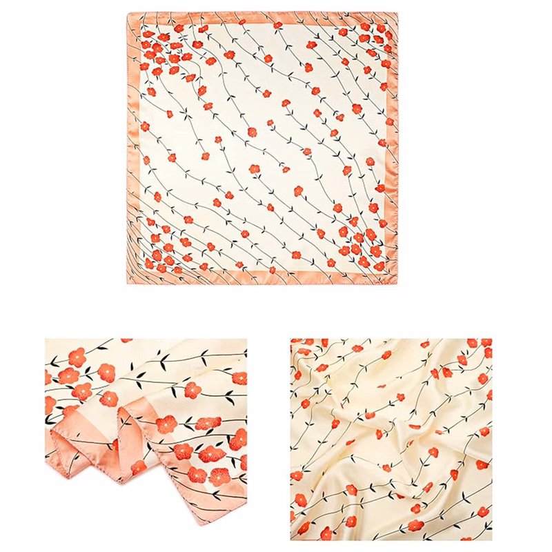 Customizable Color Printed Simulated Silk Scarf