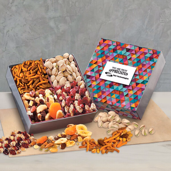 Gift Box with Gourmet Treats with Triangles Sleeve