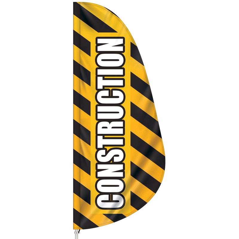 3' x 8' Custom Single Reverse Feather Flag