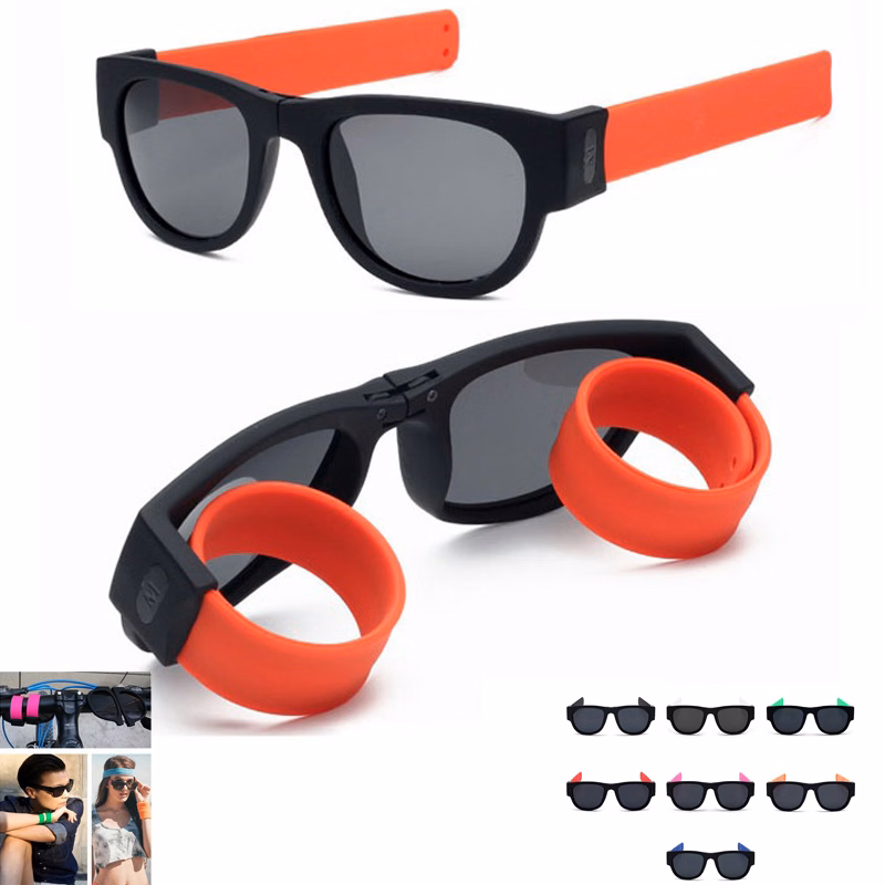 Foldable Sunglasses w/ Silicone Slap Arms