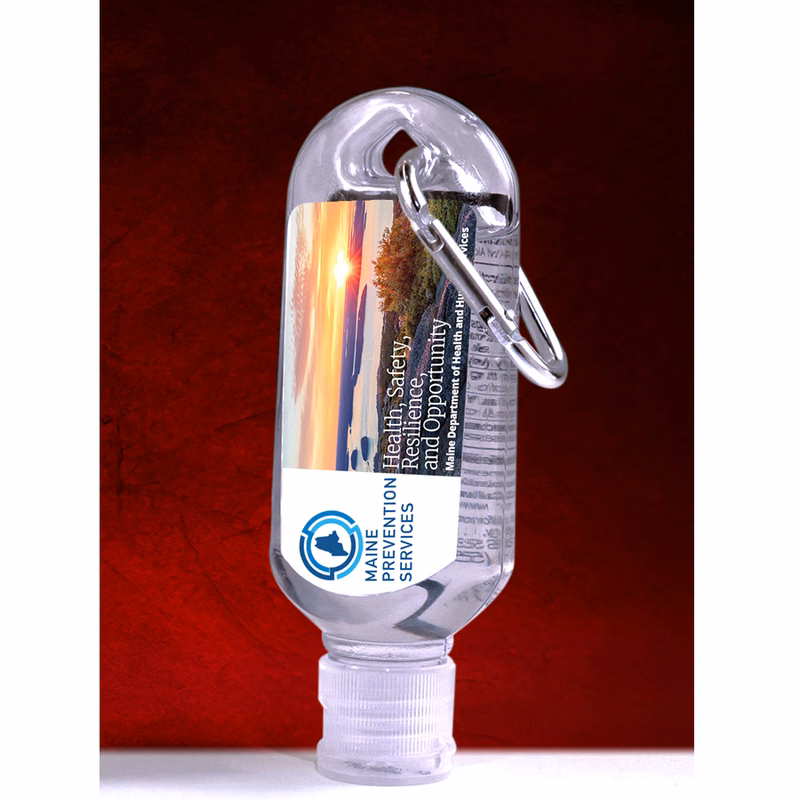 "SanGo L" 1.8 oz Hand Sanitizer Antibacterial Gel in Flip-Top Bottle with Carabiner(PhotoImage Full