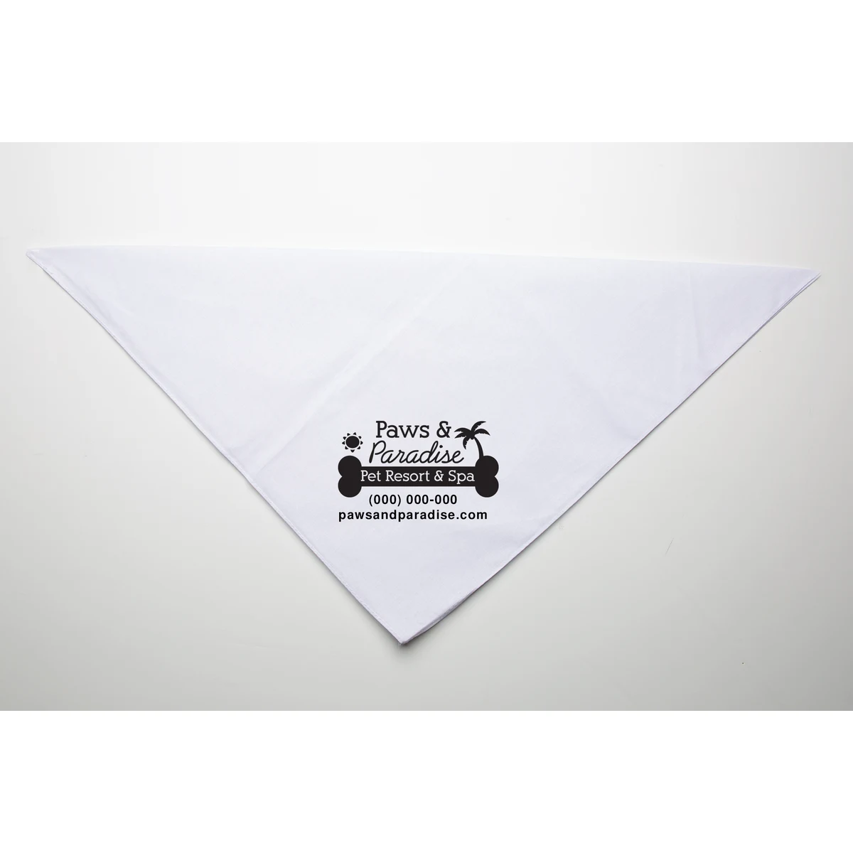 Personalized White Square Pet Bandana 1