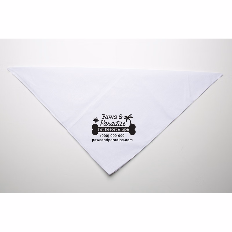 Personalized White Square Pet Bandana