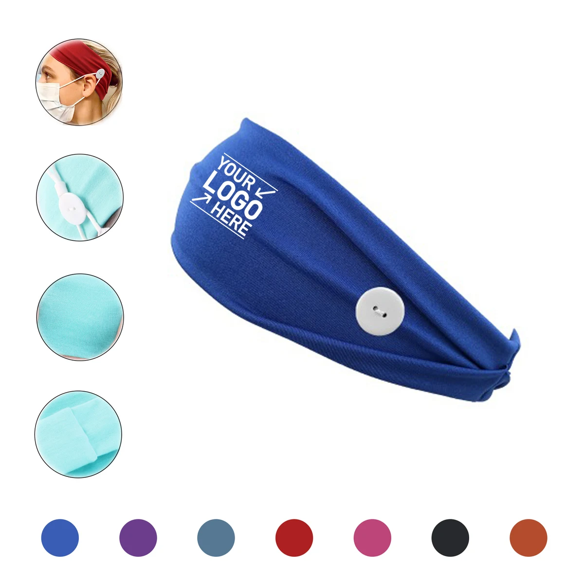 Anti-tight Button Elastic Headband 1